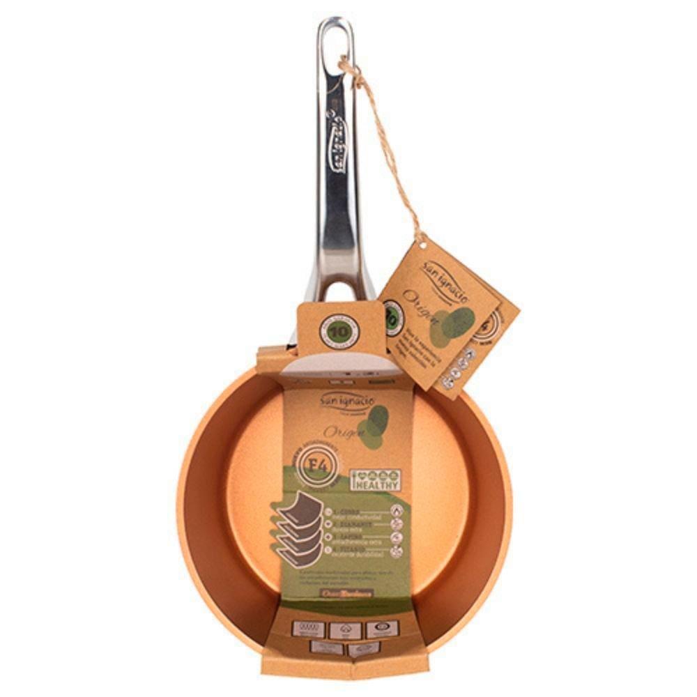 Panela Bergner Origen em Alumínio Forjado com Revestimento Antiaderente F4 e Base de Indução System Plus 16 cm – Dourada - 2