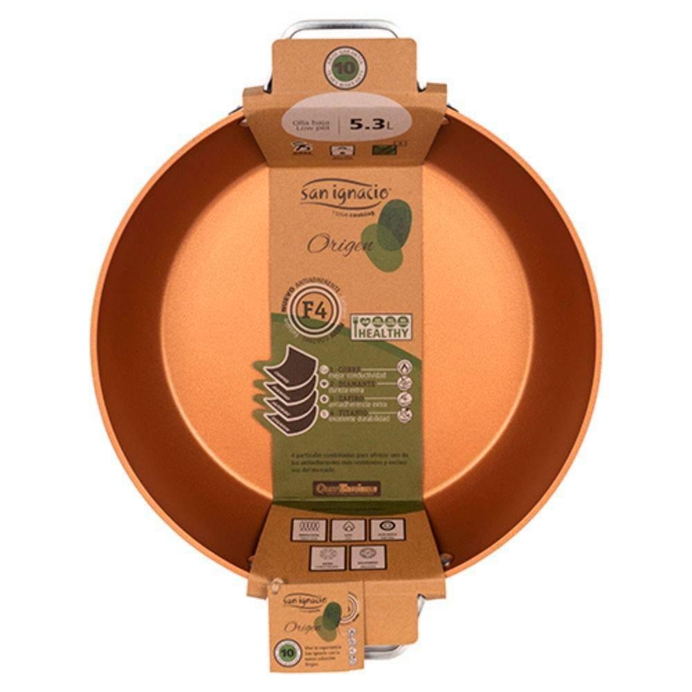 Caçarola Baixa Bergner Origen em Alumínio Forjado com Revestimento Antiaderente F4 e Base de Indução System Plus Dourada – 32 cm - 2