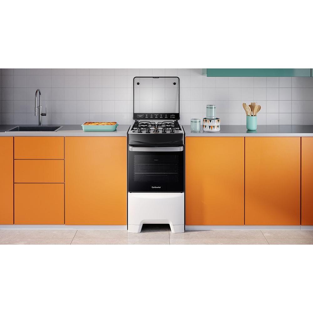 Fogão Continental 4 Bocas FC4IB com Mesa de Inox, Tecnologia Top Limpa Fácil e Acendimento Automático Bivolt – Branco - 7