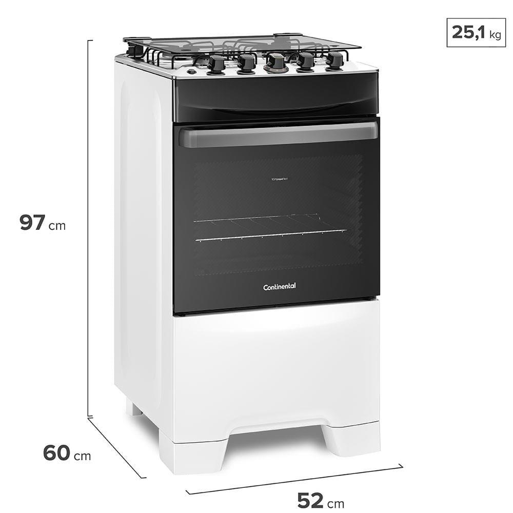 Fogão Continental 4 Bocas FC4IB com Mesa de Inox, Tecnologia Top Limpa Fácil e Acendimento Automático Bivolt – Branco - 8