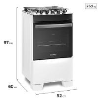 Fogão Continental 4 Bocas FC4IB com Mesa de Inox, Tecnologia Top Limpa Fácil e Acendimento Automático Bivolt – Branco - 15