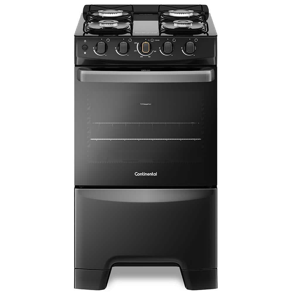 Fogão Continental 4 Bocas FC4FP com Mesa de Vidro, Tecnologia Top Limpa Fácil e Acendimento Automático – Preto - 2