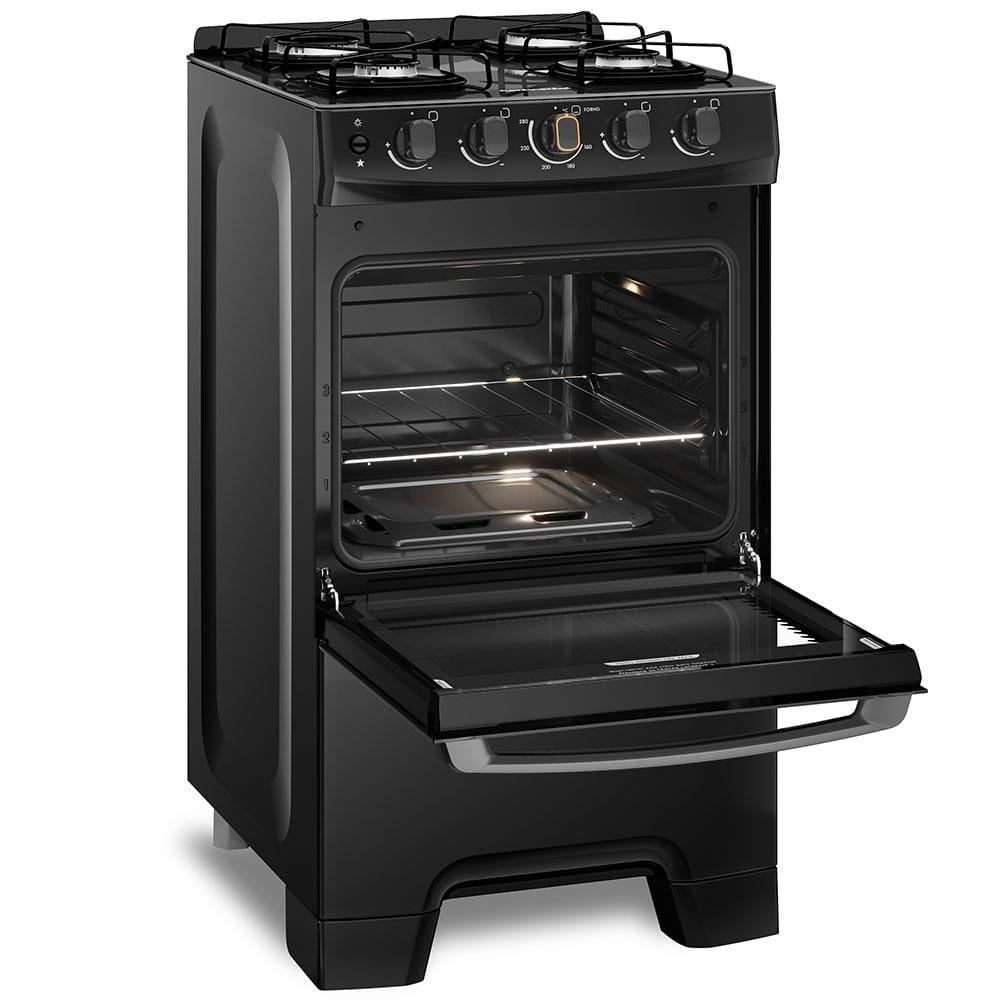 Fogão Continental 4 Bocas FC4FP com Mesa de Vidro, Tecnologia Top Limpa Fácil e Acendimento Automático – Preto - 4