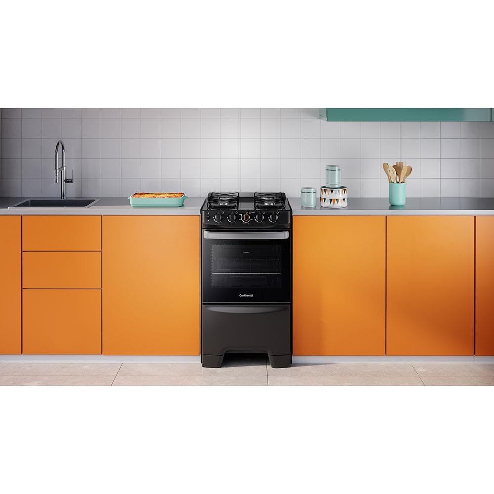 Fogão Continental 4 Bocas FC4FP com Mesa de Vidro, Tecnologia Top Limpa Fácil e Acendimento Automático – Preto - 7