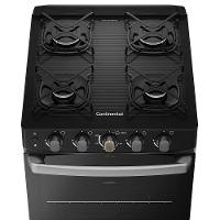 Fogão Continental 4 Bocas FC4FP com Mesa de Vidro, Tecnologia Top Limpa Fácil e Acendimento Automático – Preto - 3