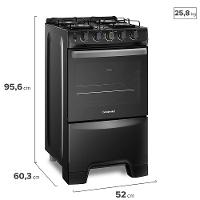 Fogão Continental 4 Bocas FC4FP com Mesa de Vidro, Tecnologia Top Limpa Fácil e Acendimento Automático – Preto - 8