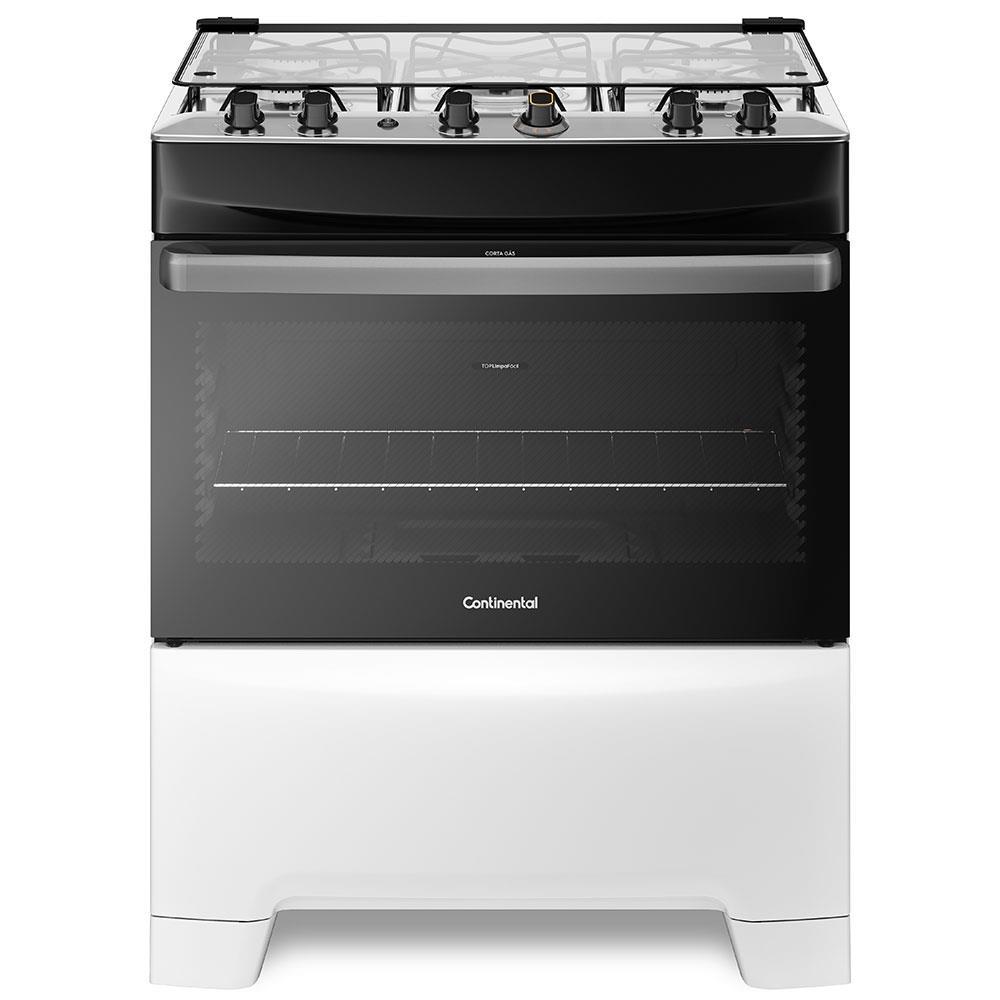 Fogão Continental 5 Bocas FC5IB com Mesa de Inox, Tecnologia Top Limpa Fácil e Acendimento Automático – Branco - 2