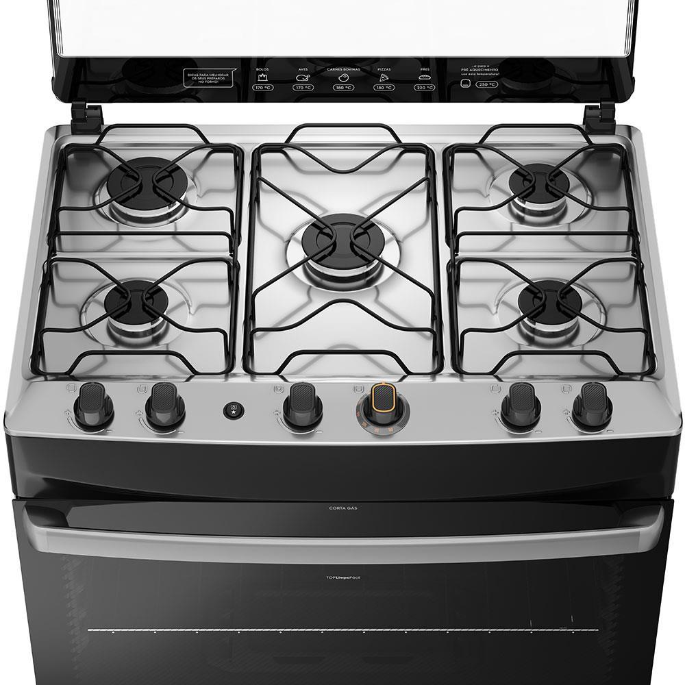 Fogão Continental 5 Bocas FC5IB com Mesa de Inox, Tecnologia Top Limpa Fácil e Acendimento Automático – Branco - 3