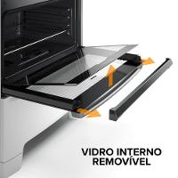 Fogão Continental 5 Bocas FC5IB com Mesa de Inox, Tecnologia Top Limpa Fácil e Acendimento Automático – Branco - 6