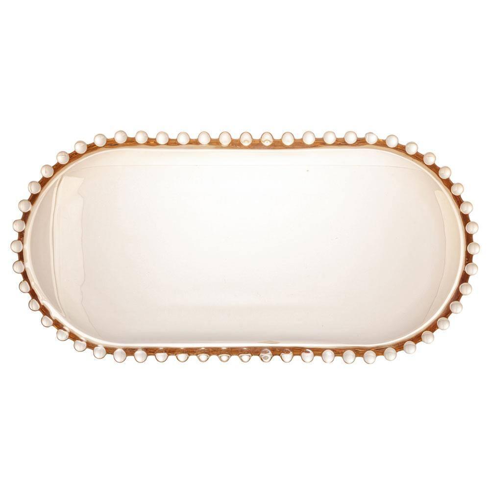 Travessa Oval Wolff Pearl em Cristal Âmbar - 15 x 30 cm - 2