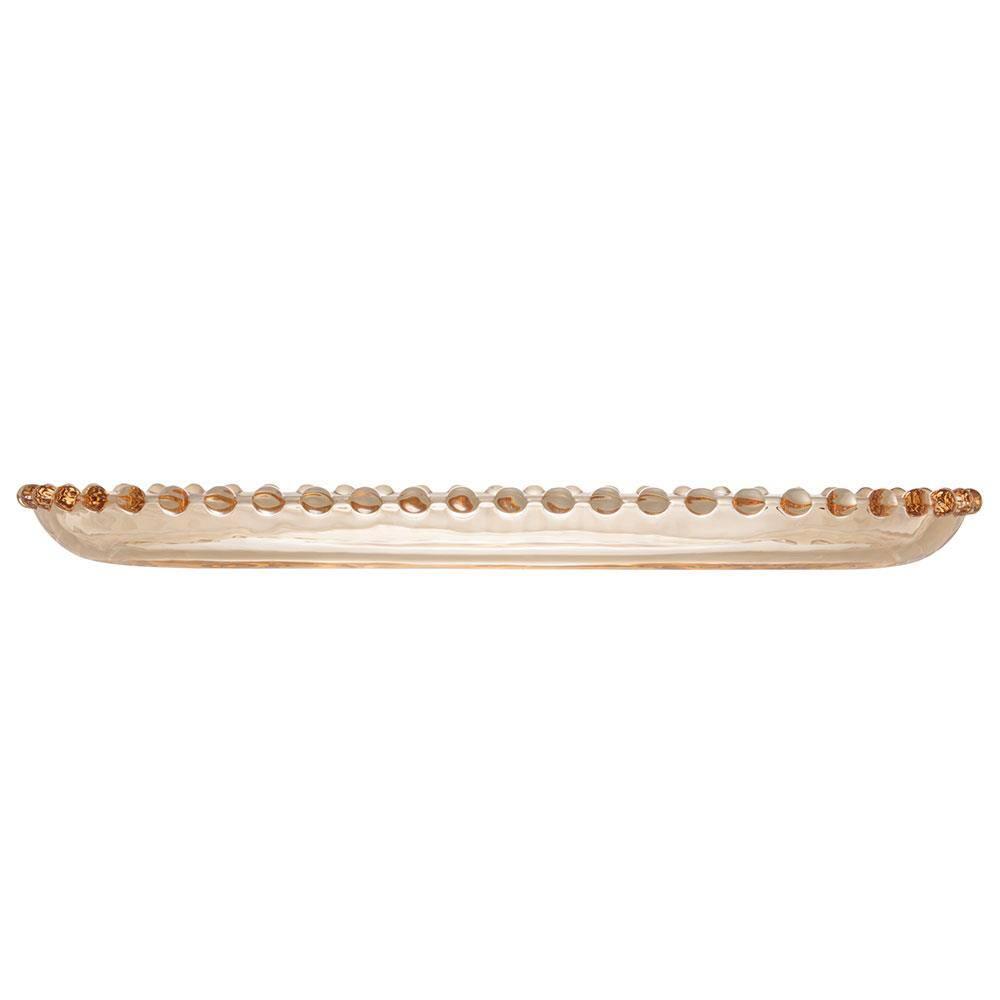 Travessa Oval Wolff Pearl em Cristal Âmbar - 15 x 30 cm - 3