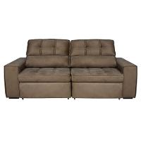 Sofá 5 Lugares Luizzi Bugatti II com Retrátil e Reclinável, Revestido em Tecido Veludo Plush e 251 cm de Largura - 1
