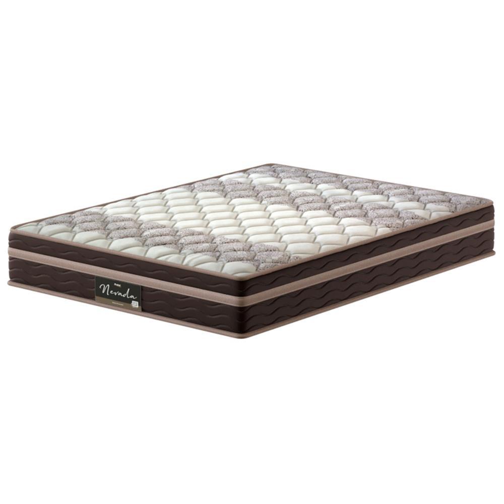 Colchão Casal Probel Nevada com Euro Pillow e Molas Ensacadas 26x138x188 cm – Bege/Marrom - 1