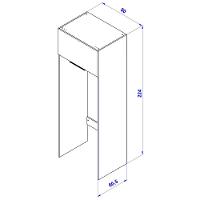 Armário de Geladeira Bartira Cristal MDP 15mm com 1 Porta e Lateral - 80cm de largura - 8