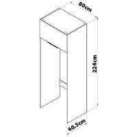 Armário de Geladeira Bartira Cristal MDP 15mm com 1 Porta e Lateral - 80cm de largura - 9