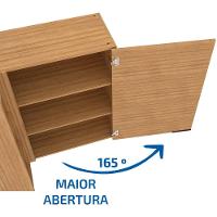 Armário Aéreo de Canto Bartira Cristal MDP 15mm com 1 Porta e 2 Prateleiras - 101,8cm de largura