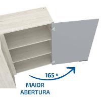 Armário Aéreo de Canto Bartira Cristal MDP 15mm com 1 Porta e 2 Prateleiras - 101,8cm de largura