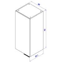 Armário Aéreo Bartira Cristal MDP 15mm com 1 Porta e 2 Prateleiras - 40cm de largura - 8