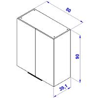 Armário Aéreo Bartira Cristal MDP 15mm com 2 Portas e 2 Prateleiras - 80cm de largura - 8