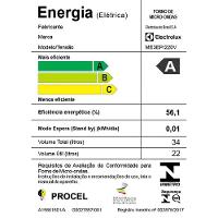 Micro-ondas Electrolux MEO44 34L Função Tira Odor Branco - 8