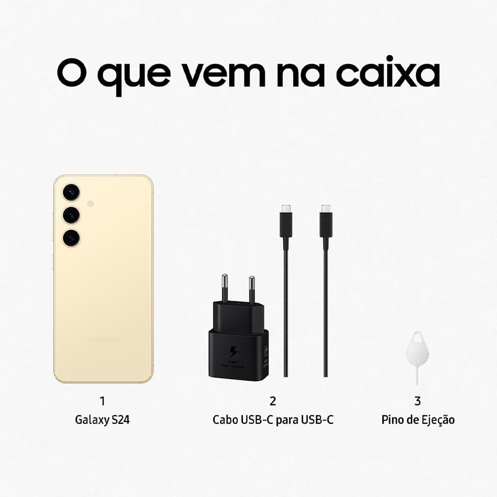 Smartphone Samsung Galaxy S24 5G Creme 256GB, Tela 6.2", 8GB RAM, Inteligência Artificial, IP68, Processador Exynos 2400, Câmera Tripla Traseira - 10