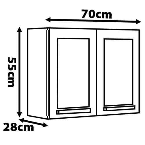 Armário Aéreo Duplo Itatiaia Florença com 2 Portas e 2 Prateleiras - 70cm de largura - 3