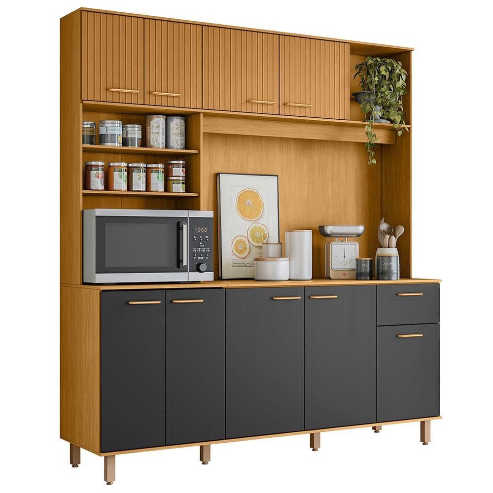 Cozinha Compacta Poliman Nuria com 9 Portas, 1 Gaveta e 4 Prateleiras - 180cm de largura - 2