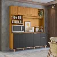 Cozinha Compacta Poliman Nuria com 9 Portas, 1 Gaveta e 4 Prateleiras - 180cm de largura - 1