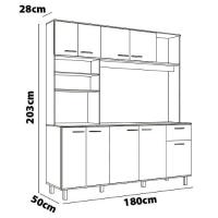 Cozinha Compacta Poliman Nuria com 9 Portas, 1 Gaveta e 4 Prateleiras - 180cm de largura - 6