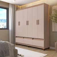 Guarda-Roupa Bartira Ilhéus com Cabideiro, 6 Portas de Bater, 3 Gavetas e 180cm de Largura - 10