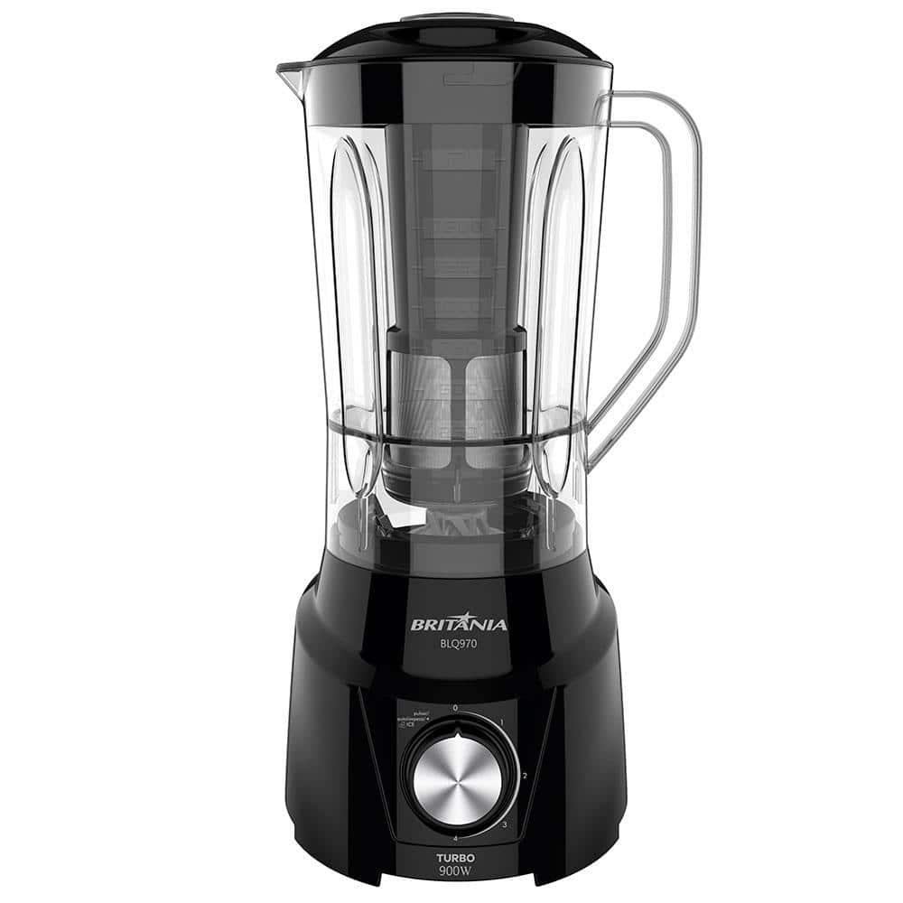 Liquidificador Britânia BLQ970P Turbo Preto 900W com 4 Velocidades - 1