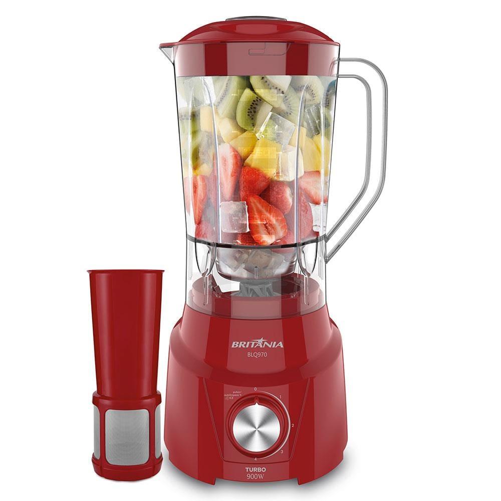 Liquidificador Britânia BLQ970V Turbo Vermelho 900W com 4 Velocidades - 4