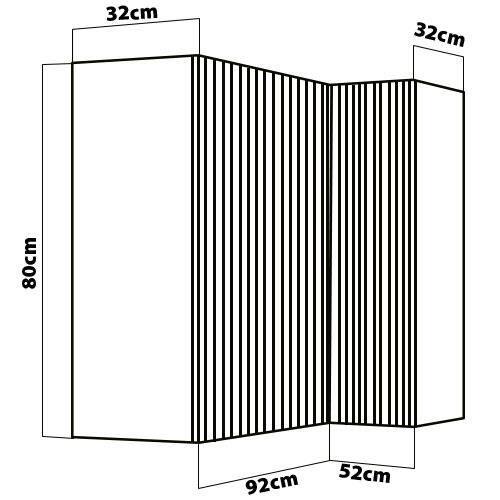 Armário Aéreo de Canto Nesher Rainha em MDF 15mm com 2 Portas e 1 Prateleira - 92cm de largura - 5