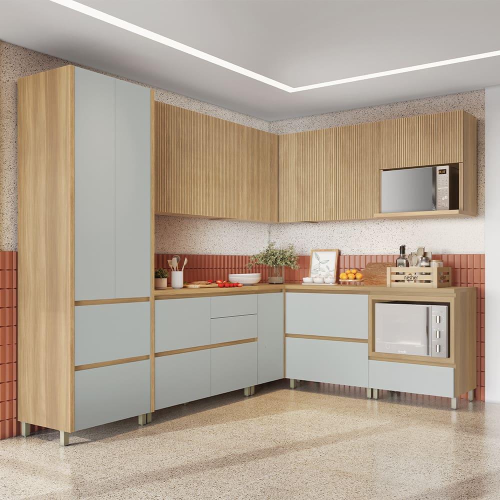 Armário Aéreo de Canto Nesher Rainha em MDF 15mm com 2 Portas e 1 Prateleira - 92cm de largura - 7