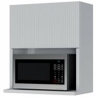 Armário Aéreo Nesher Rainha em MDF 15mm com Nicho para Micro-ondas, 1 Porta e 1 Prateleira - 70cm de largura - 1