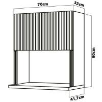Armário Aéreo Nesher Rainha em MDF 15mm com Nicho para Micro-ondas, 1 Porta e 1 Prateleira - 70cm de largura - 4