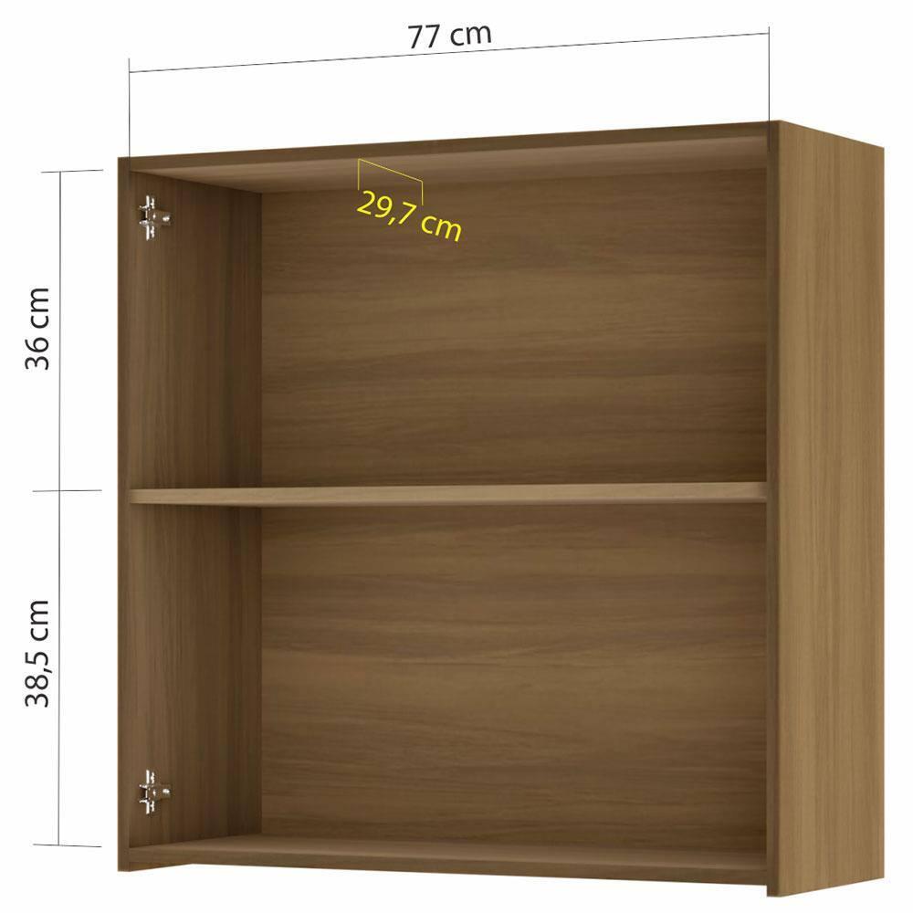 Armário Aéreo Nesher Rainha em MDF 15mm com 2 Portas e 1 Prateleira - 80cm de largura - 3