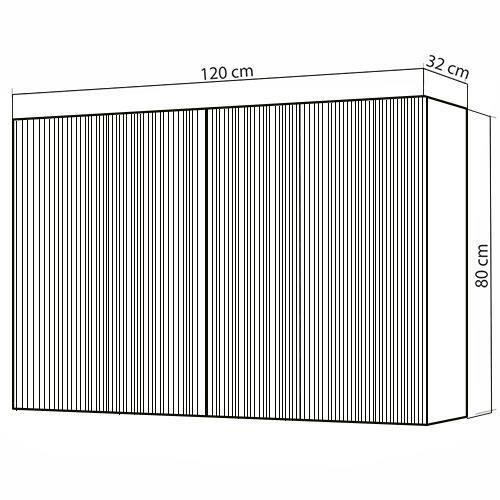 Armário Aéreo Nesher Rainha em MDF 15mm com 2 Portas e 1 Prateleira - 120cm de largura - 4