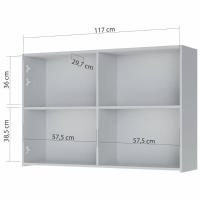 Armário Aéreo Nesher Rainha em MDF 15mm com 2 Portas e 1 Prateleira - 120cm de largura - 3