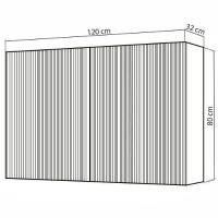 Armário Aéreo Nesher Rainha em MDF 15mm com 2 Portas e 1 Prateleira - 120cm de largura - 4