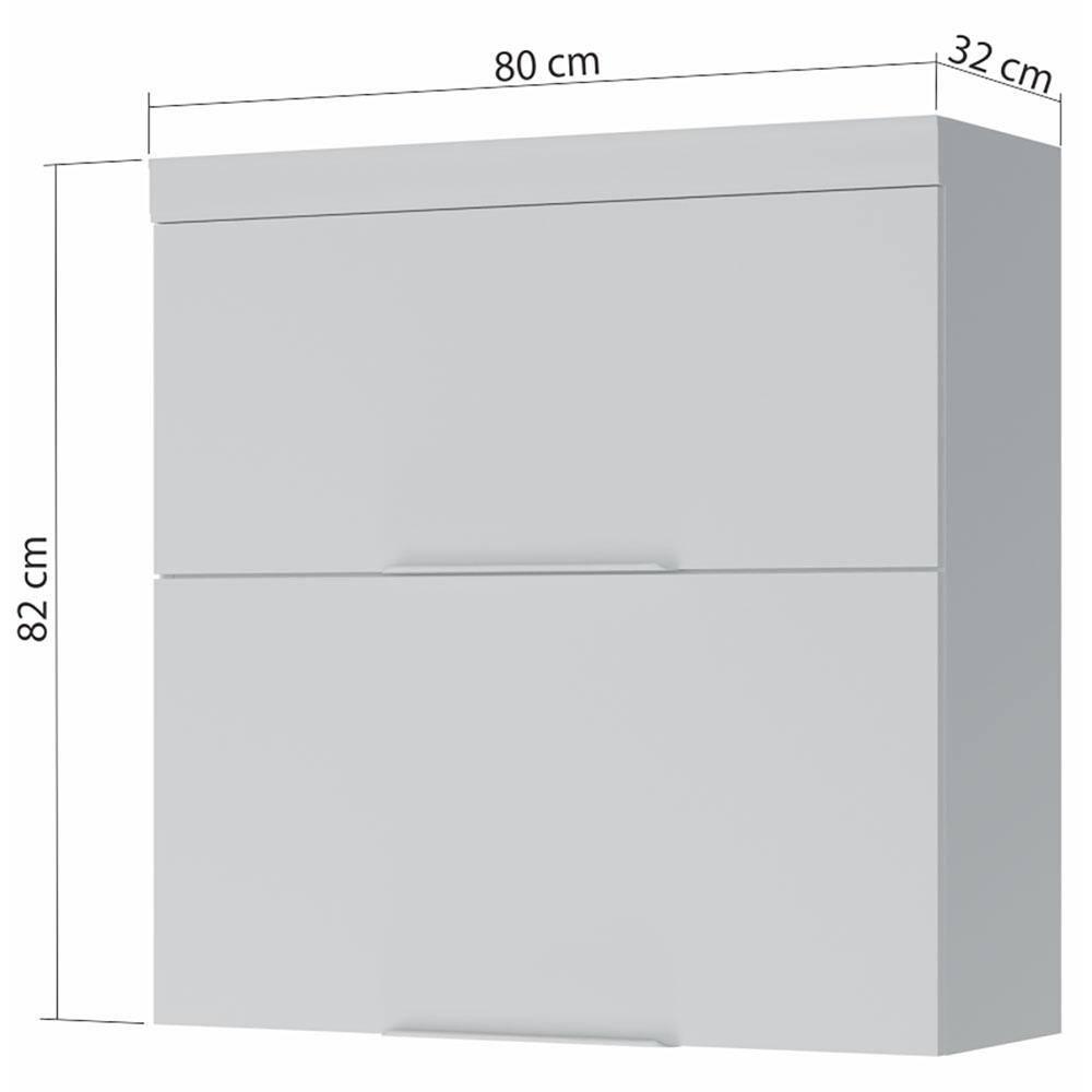 Armário Aéreo Nesher Marquesa em MDF 15mm com 2 Portas e 1 Prateleira - 80cm de largura - 2