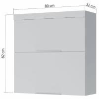 Armário Aéreo Nesher Marquesa em MDF 15mm com 2 Portas e 1 Prateleira - 80cm de largura - 2