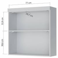 Armário Aéreo Nesher Marquesa em MDF 15mm com 2 Portas e 1 Prateleira - 80cm de largura - 3