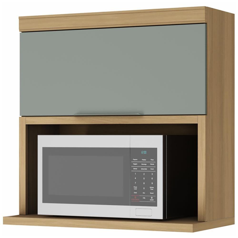Armário Aéreo Nesher Marquesa em MDF 15mm com Nicho para Micro-ondas, 1 Porta e 1 Prateleira - 80cm de largura - 1