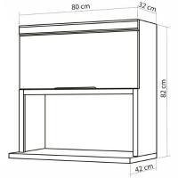 Armário Aéreo Nesher Marquesa em MDF 15mm com Nicho para Micro-ondas, 1 Porta e 1 Prateleira - 80cm de largura
