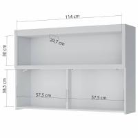Armário Aéreo Nesher Marquesa em MDF 15mm com 1 Porta e 1 Prateleira - 120cm de largura - 3