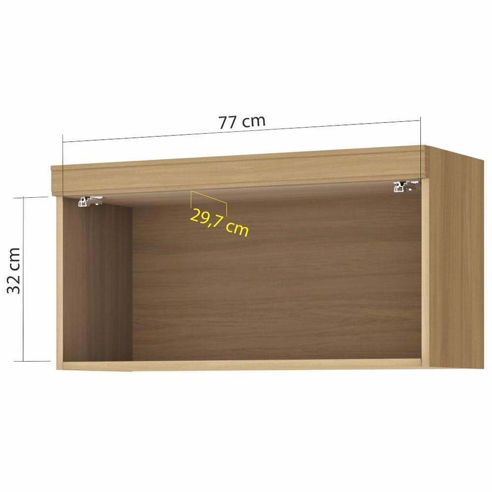 Armário Aéreo Nesher Marquesa em MDF 15mm com 1 Porta e 1 Prateleira - 80cm de largura - 3