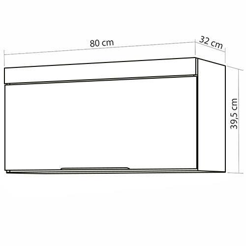 Armário Aéreo Nesher Marquesa em MDF 15mm com 1 Porta e 1 Prateleira - 80cm de largura - 4