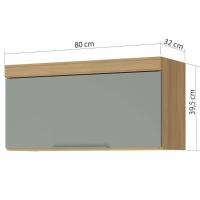 Armário Aéreo Nesher Marquesa em MDF 15mm com 1 Porta e 1 Prateleira - 80cm de largura - 2