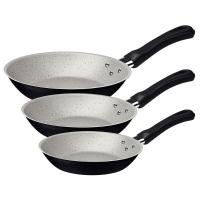 Conjunto de Frigideiras 3 Peças Tramontina Caribe em Alumínio com Revestimento Interno e Externo Antiaderente Starflon Max - Preto/Cinza - 1